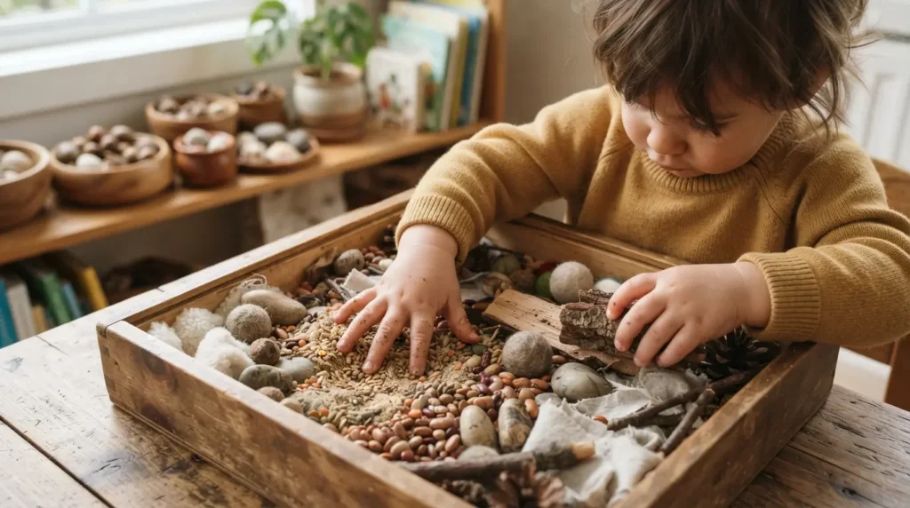 Brincadeiras Educativas: 4 Ideias Sensoriais para Desenvolver os Sentidos e a Coordenação em Casa 2 crianca explorando texturas desenvolvimento.jpg