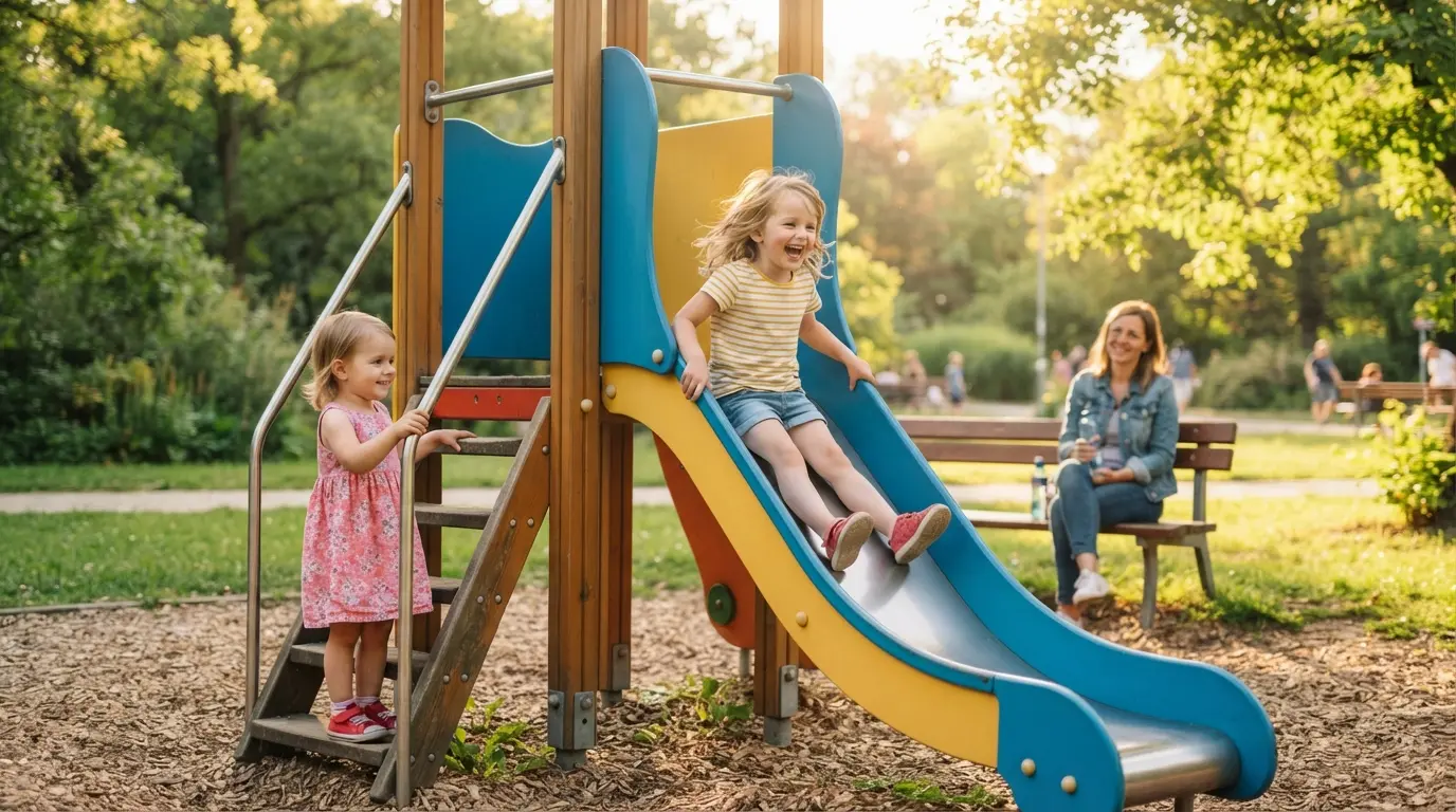 Esperar a vez também se aprende brincando, no parque e em casa.